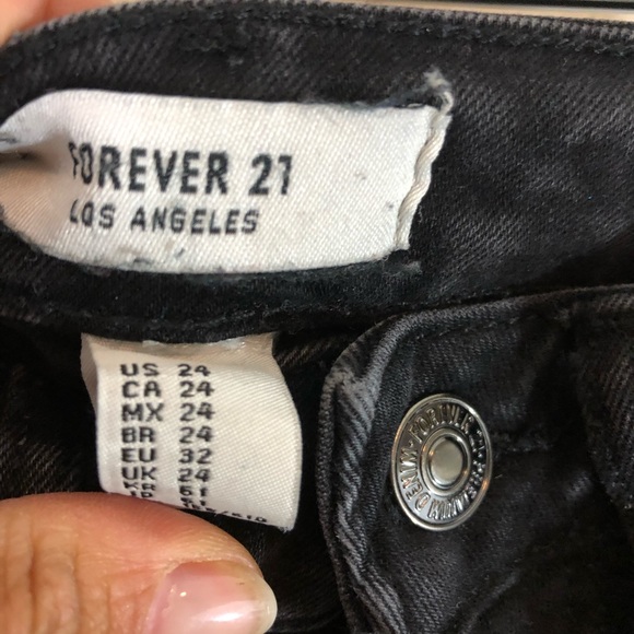 Black distressed high waist skinny jeans size 24 - Picture 3 of 9